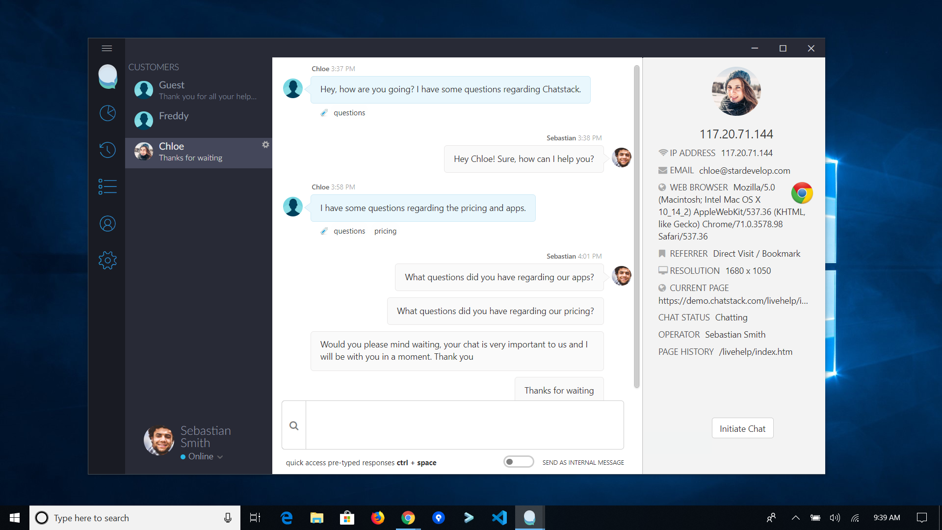 Windows 10 App - Chatstack - Live Chat Software