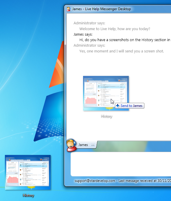 File Transfer - Drag and Drop Support from your Windows desktop