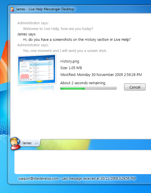 File Transfer - Transferring Image to Chatting Visitor