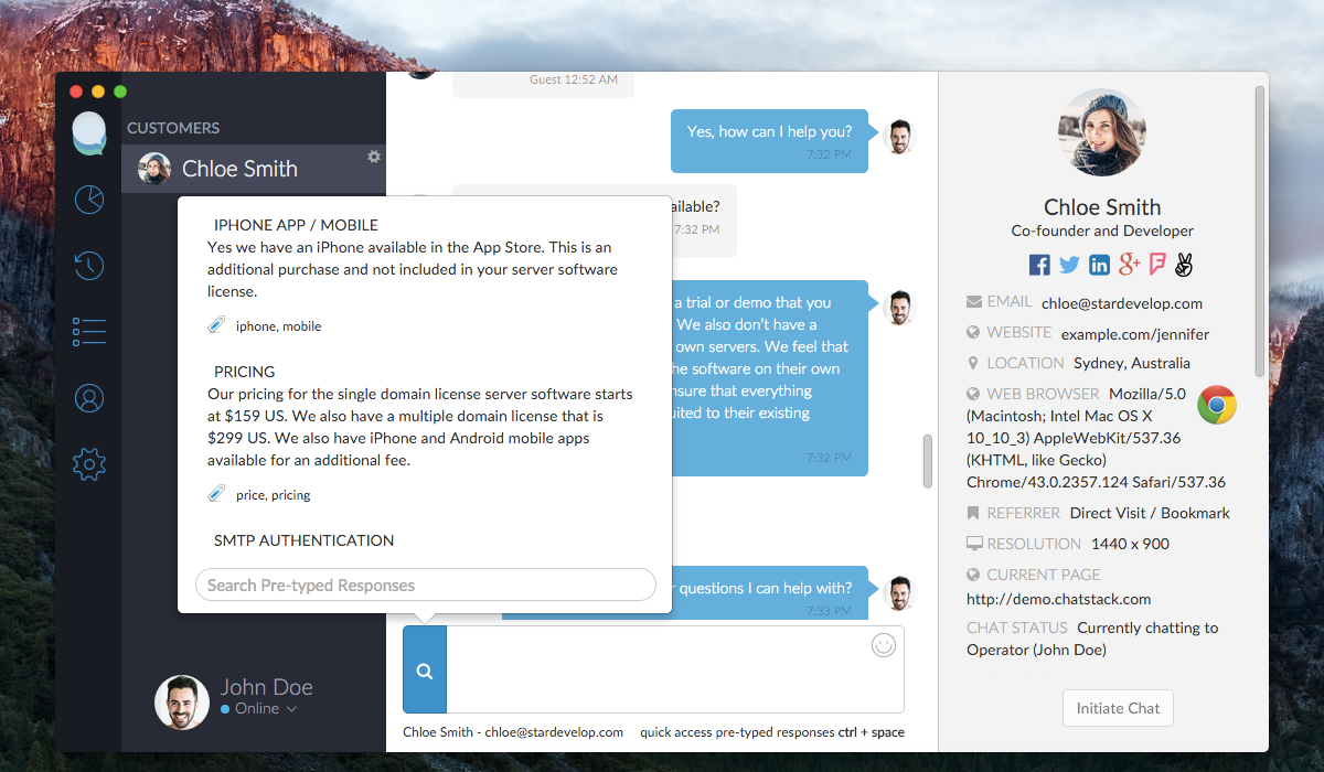 Live Chat Mac Beta App