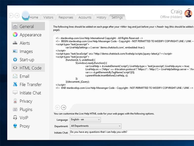 Chatstack Windows App Settings